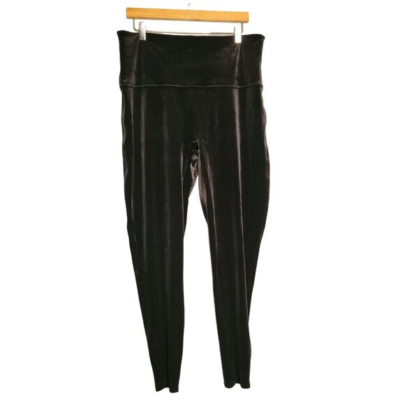 Spanx Women's 3X Velour Velvet High Rise Leggings Shapewear Black - Picture 1 of 10